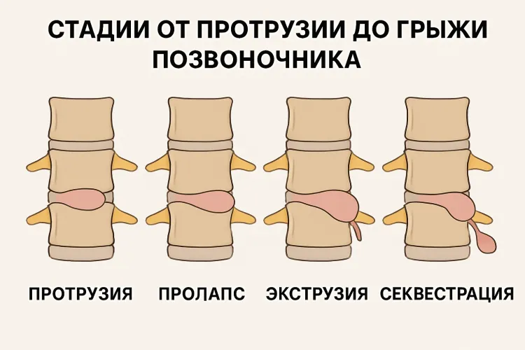 От протрузии до грыжи позвоночника